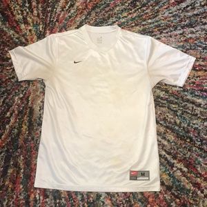 Mens White Nike Team Mock Neck shirt - M